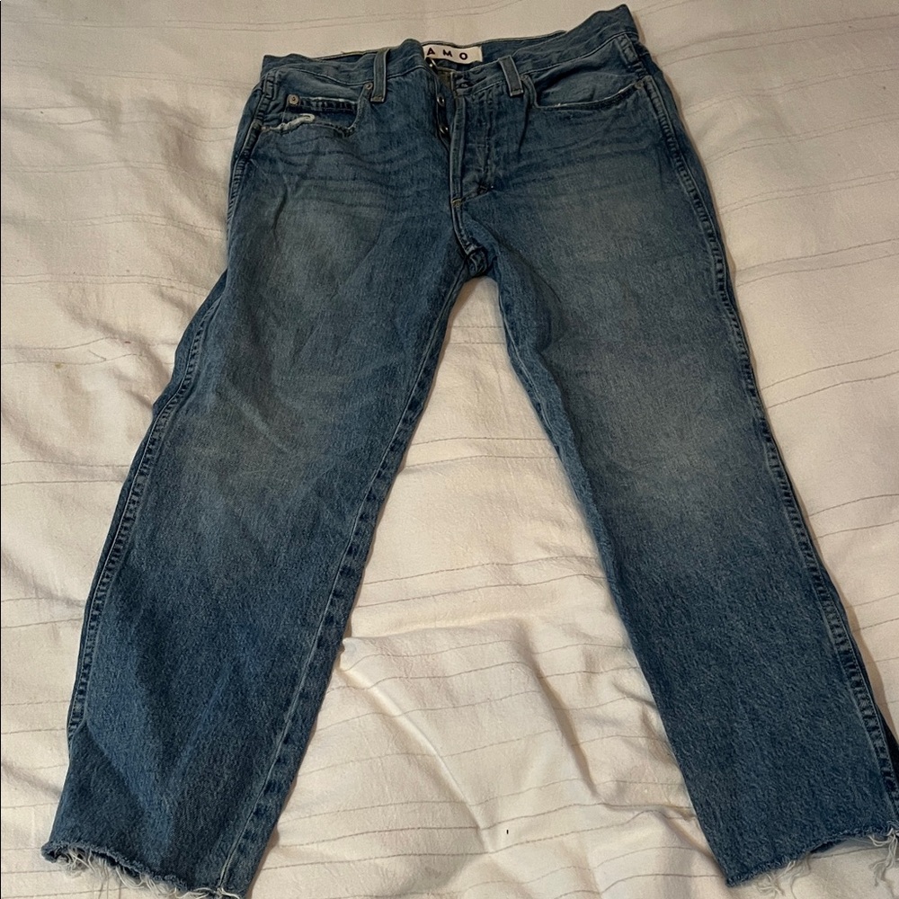 AMO Loverboy Glory cropped  Blue Jeans; size 27; inseam 24.5”